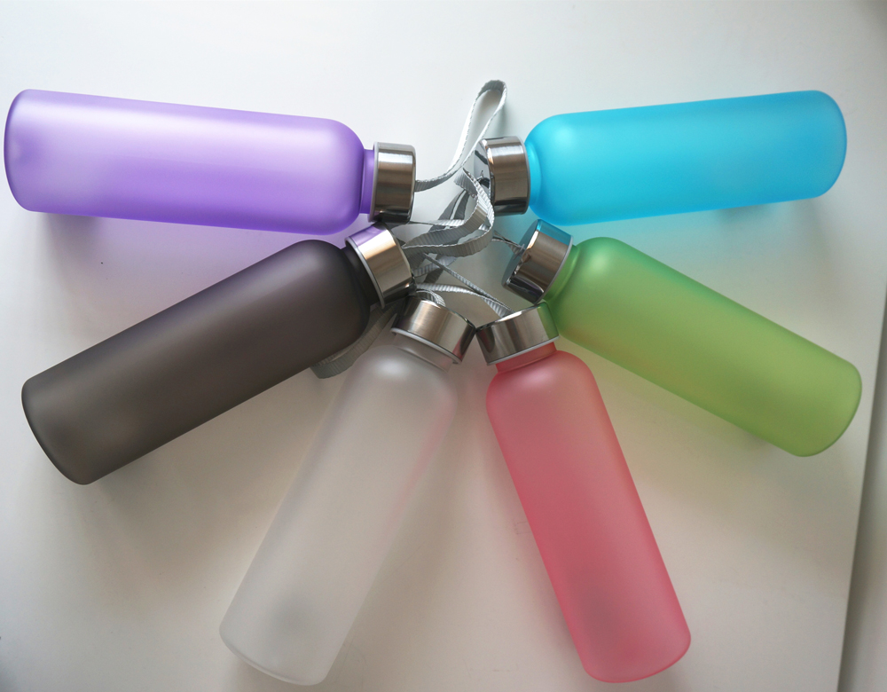 Botol Minum Plastik Tabung Clear Color Frosted 550 ml - SM 